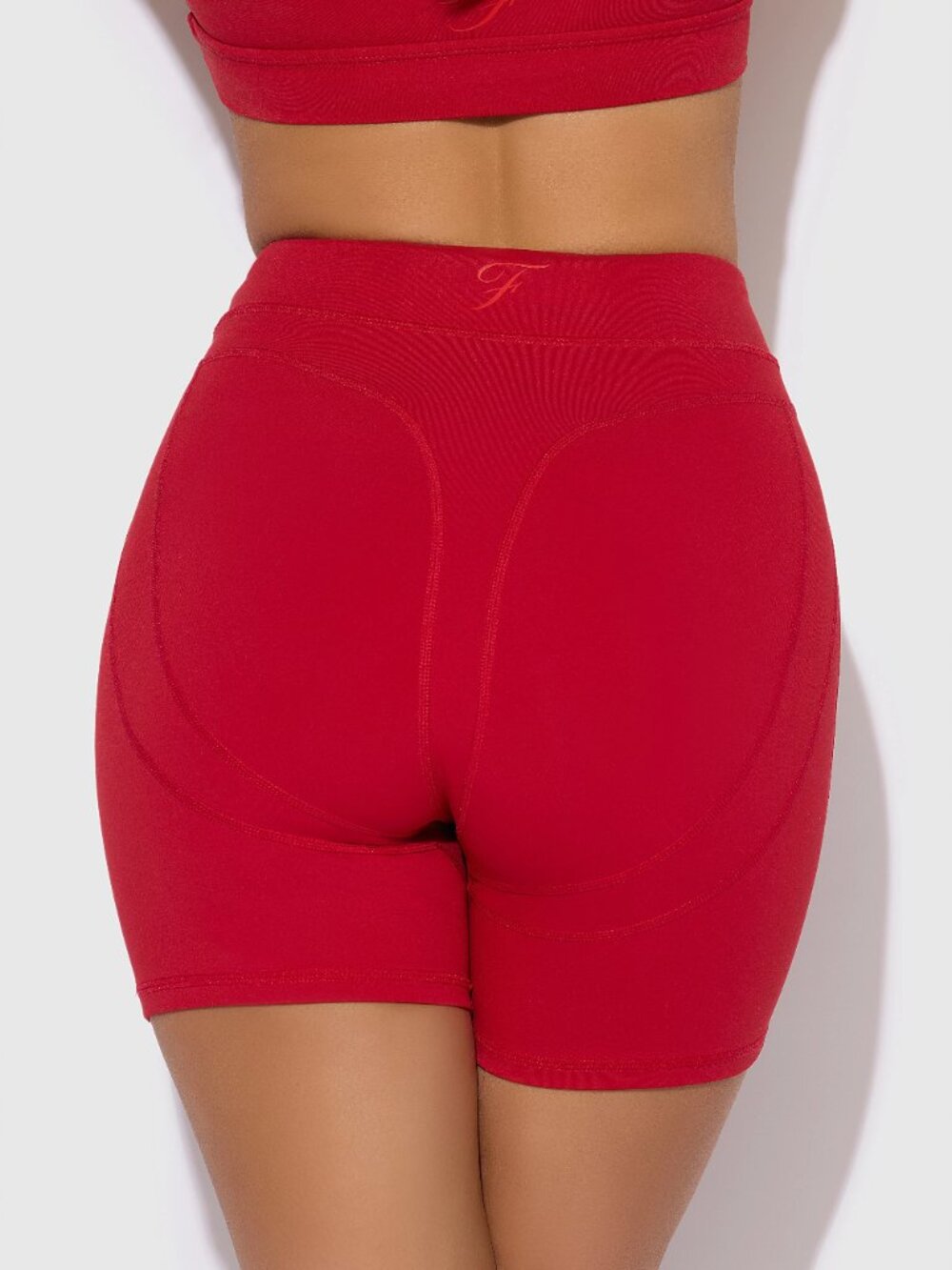 Frederick's of Hollywood Red High-Waist Bike Shorts